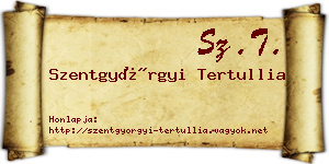Szentgyörgyi Tertullia névjegykártya